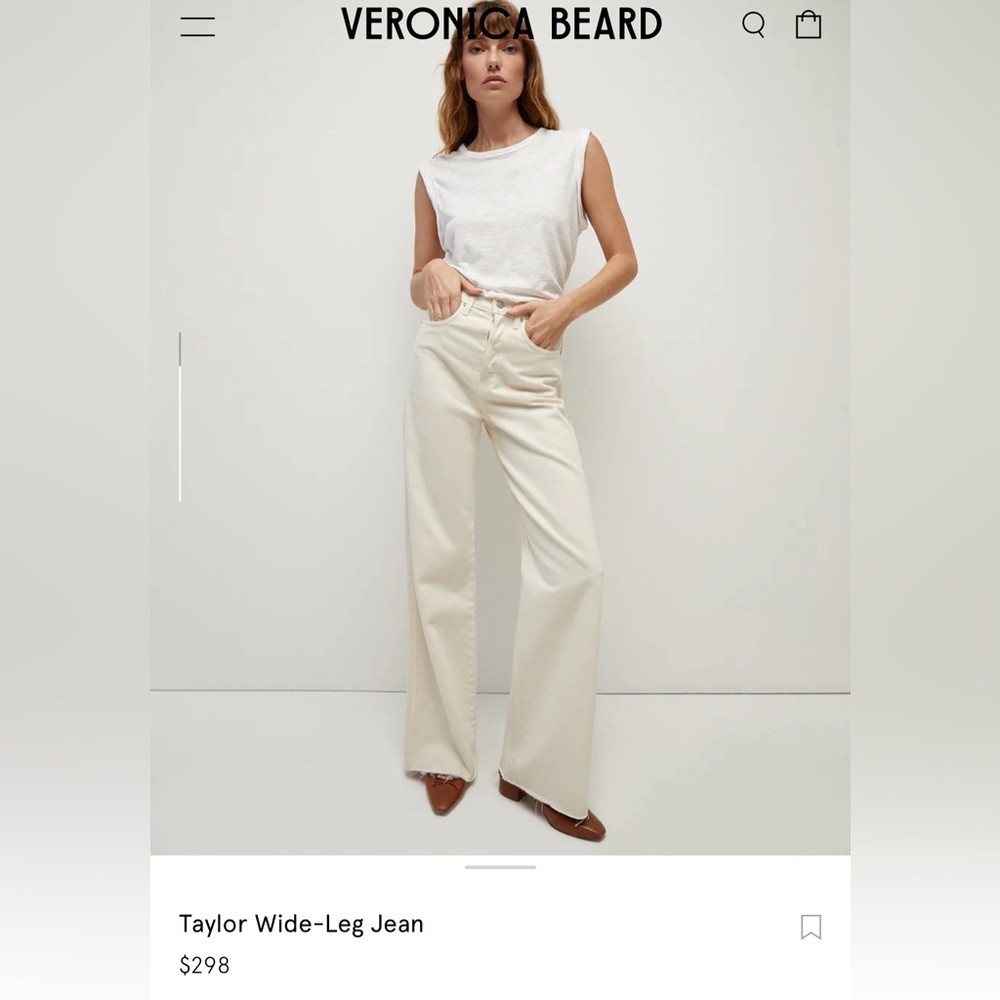 Veronica Beard Taylor Ecru Jeans